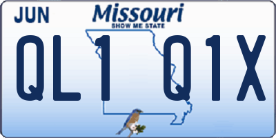 MO license plate QL1Q1X