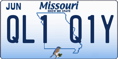 MO license plate QL1Q1Y