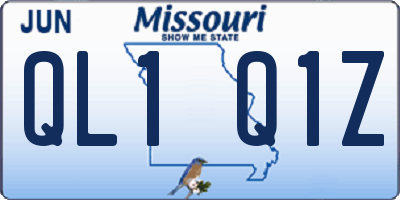 MO license plate QL1Q1Z