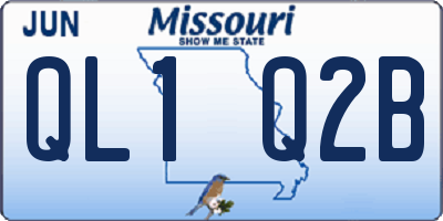 MO license plate QL1Q2B