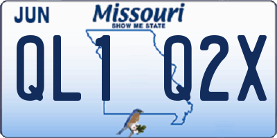 MO license plate QL1Q2X