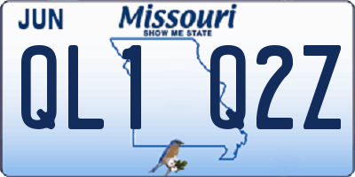 MO license plate QL1Q2Z