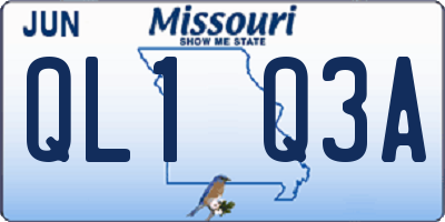 MO license plate QL1Q3A