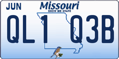 MO license plate QL1Q3B