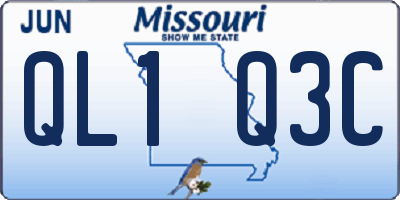 MO license plate QL1Q3C