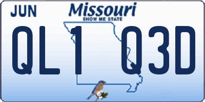 MO license plate QL1Q3D