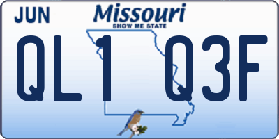 MO license plate QL1Q3F