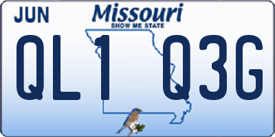 MO license plate QL1Q3G