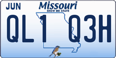 MO license plate QL1Q3H