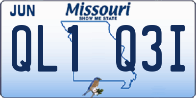 MO license plate QL1Q3I