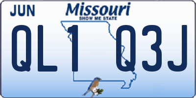 MO license plate QL1Q3J