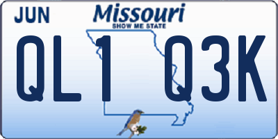 MO license plate QL1Q3K