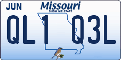 MO license plate QL1Q3L