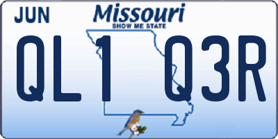 MO license plate QL1Q3R