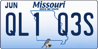 MO license plate QL1Q3S