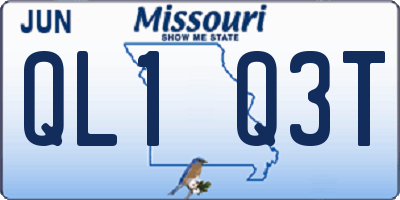 MO license plate QL1Q3T