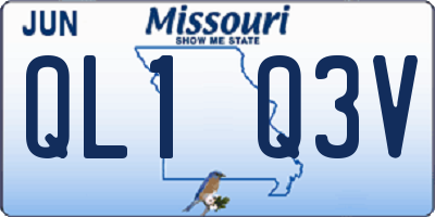 MO license plate QL1Q3V