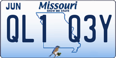 MO license plate QL1Q3Y