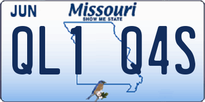 MO license plate QL1Q4S