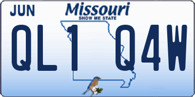 MO license plate QL1Q4W