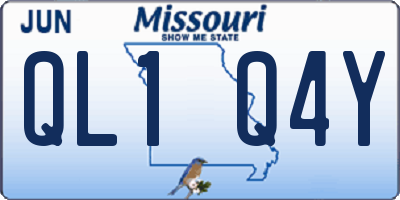 MO license plate QL1Q4Y