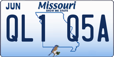 MO license plate QL1Q5A