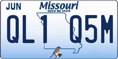 MO license plate QL1Q5M