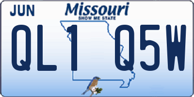 MO license plate QL1Q5W