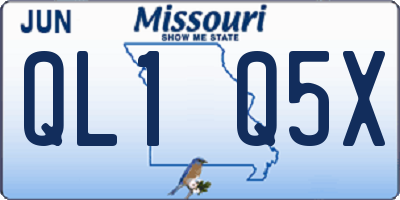 MO license plate QL1Q5X