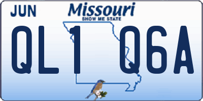 MO license plate QL1Q6A