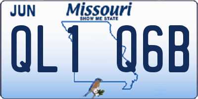 MO license plate QL1Q6B