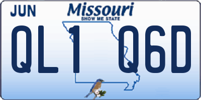 MO license plate QL1Q6D