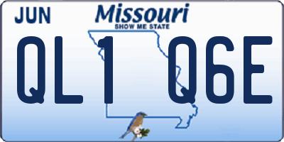 MO license plate QL1Q6E