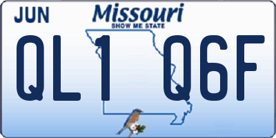 MO license plate QL1Q6F