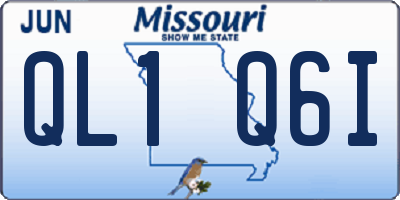 MO license plate QL1Q6I
