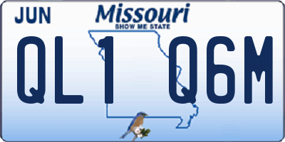 MO license plate QL1Q6M