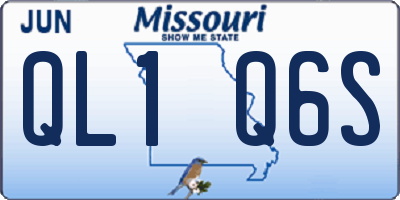 MO license plate QL1Q6S