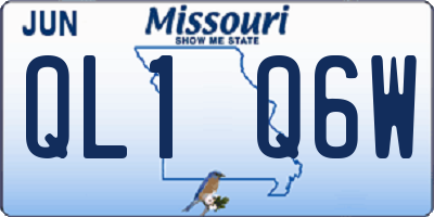 MO license plate QL1Q6W