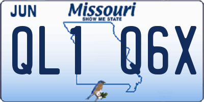 MO license plate QL1Q6X