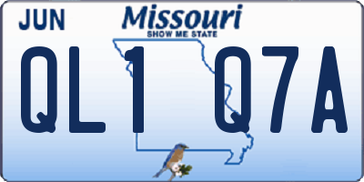 MO license plate QL1Q7A