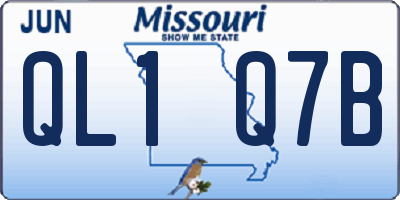 MO license plate QL1Q7B