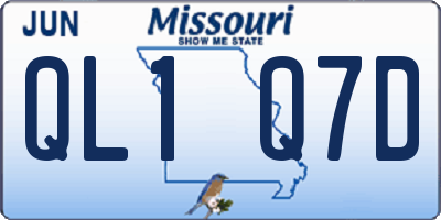 MO license plate QL1Q7D