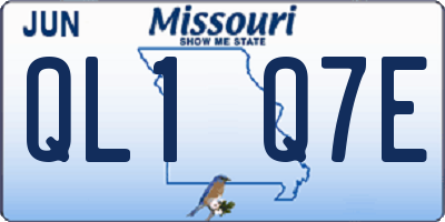 MO license plate QL1Q7E