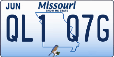 MO license plate QL1Q7G