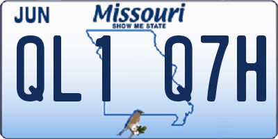 MO license plate QL1Q7H