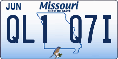 MO license plate QL1Q7I