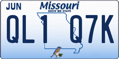 MO license plate QL1Q7K
