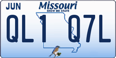 MO license plate QL1Q7L