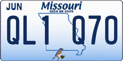 MO license plate QL1Q7O