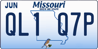 MO license plate QL1Q7P